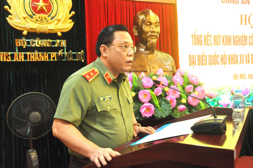 Trung tướng Nguyễn Hải Trung, Ủy viên Ban Thường vụ Thành ủy, Giám đốc CATP Hà Nội trân trọng cảm ơn sự quan tâm, chỉ đạo của Lãnh đạo Bộ Công an, Thành ủy, UBND, HĐND đối với CATP