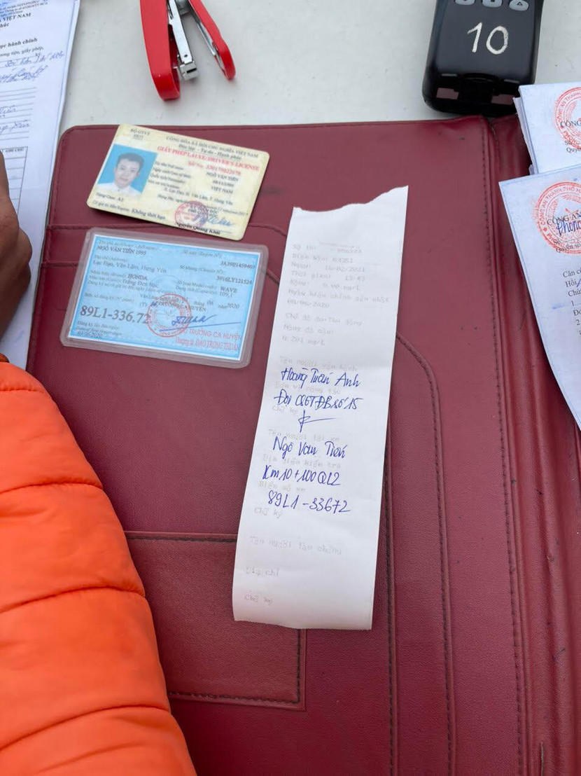 Các thông số của máy đo nồng độ cồn đều được ghi nhận chính xác, có chữ ký của thành viên tổ công tác