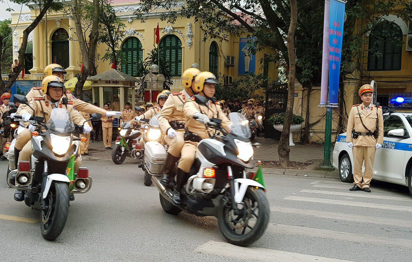 Lực lượng CSGT Thủ đô được huy động tối đa đảm bảo tuyệt đối an toàn Đại hội Đảng