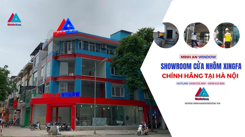 Showroom trưng bay sản phẩm cửa nhôm kính của Minh An Window tại địa chỉ số 1 TT9, Khu đô thị Văn Phú, Hà Đông, Hà Nội