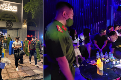 Lực lượng Công an kiểm tra quán Pub "Mlem"