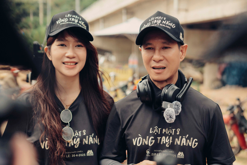 Vợ chồng đạo diễn Lý Hải - Minh Hà trong ngày đầu bấm máy "Lật mặt 8: Vòng tay nắng"