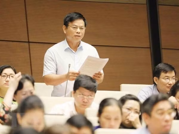 Đại biểu Nguyễn Thanh Hồng (đoàn Bình Dương) phát biểu tranh luận