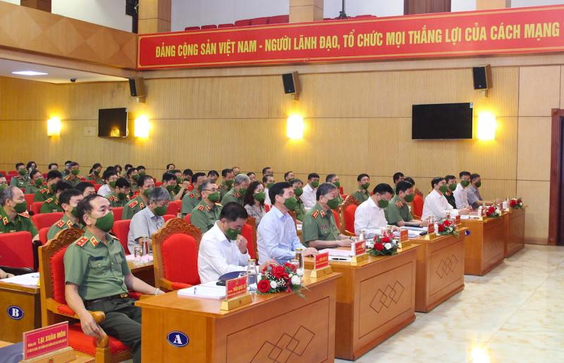 Hội nghị tổ chức trực tuyến từ điểm cầu Trung tâm trụ sở Bộ Công an tại Hà Nội