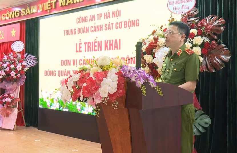 Thiếu tướng Nguyễn Hồng Ky phát biểu tại buổi lễ