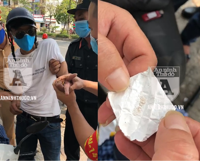 Đối tượng ngoan cố, vò nát và nắm chặt bao thuốc lá chứa ma túy trong tay Đối tượng ngoan cố, vò nát và nắm chặt bao thuốc lá chứa ma túy trong tay