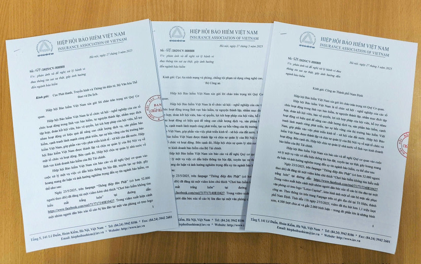 Văn bản của Hiệp hội bảo hiểm gửi các cơ quan chức năng Văn bản của Hiệp hội bảo hiểm gửi các cơ quan chức năng