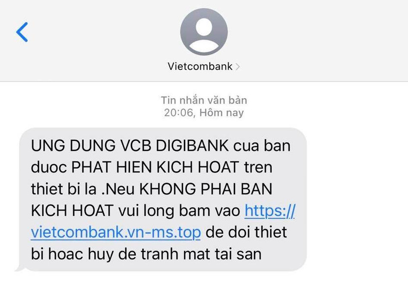 Tin nhắn giả mạo SMS Bandname Vietcombank