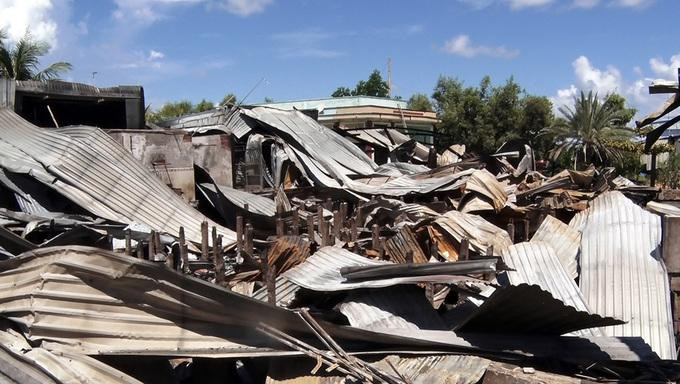 Hiện trường vụ cháy do đối tượng Tùng gây ra Hiện trường vụ cháy do đối tượng Tùng gây ra