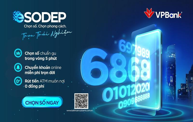 Khách hàng có thể mở tài khoản số đẹp của VPBank trực tuyến và miễn phí