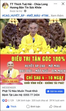 Các đối tượng giả danh nhà sư bán các sản phẩm tự chế nhằm chiếm đoạt tài sản