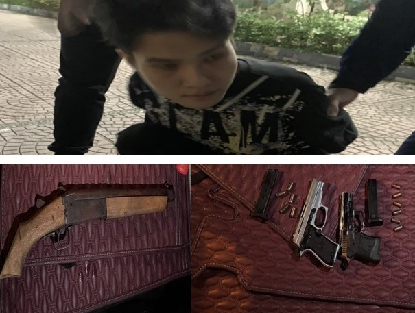 Đối tượng Hào và tang vật bị thu giữ