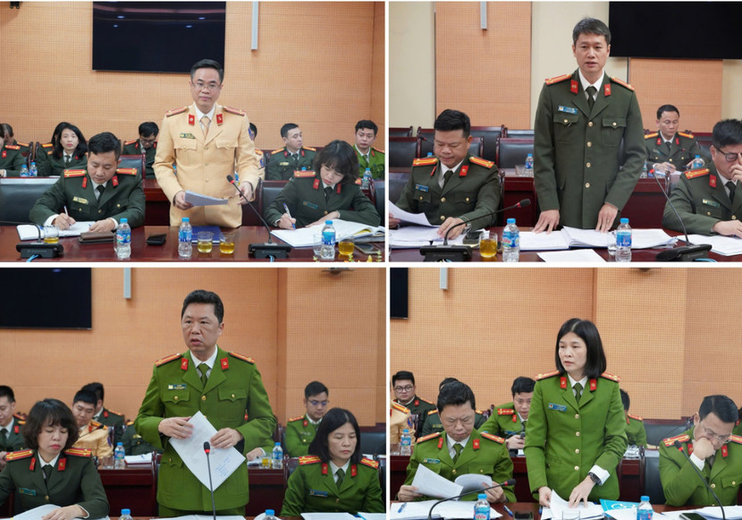 Đại diện chỉ huy các đơn vị tham luận tại hội nghị