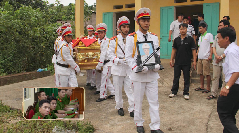 Hình ảnh tang lễ của Thượng úy Lường Phát Chiêm - người đã hy sinh anh dũng trong Đại án ma túy Lóng Luông