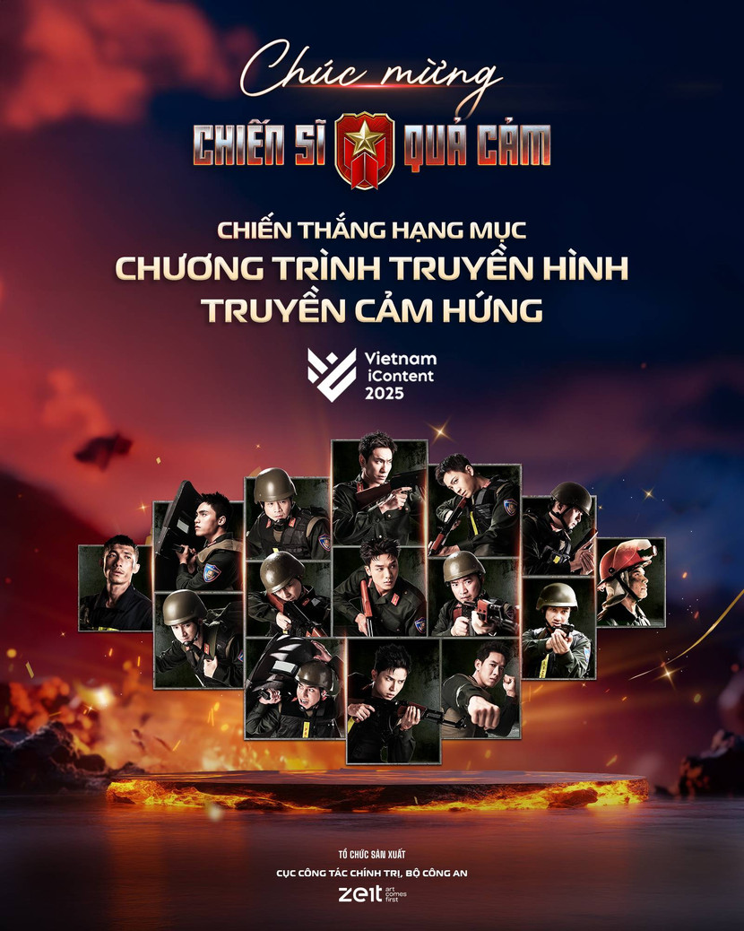 &quot;Chiến sĩ quả cảm&quot; được xướng tên ở hạng mục giải thưởng “Chương trình truyền hình truyền cảm hứng” tại giải Vietnam iContent Awards 2025