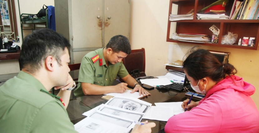 Cơ quan Công an làm việc với chị N.