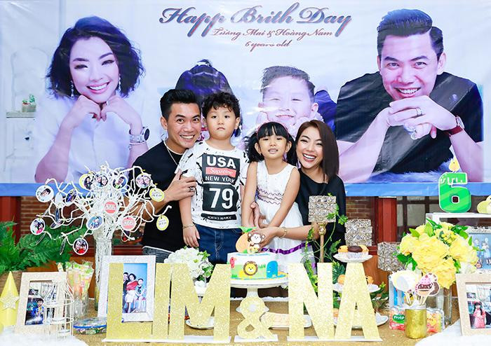 Gia đình Phương Anh trong ngày sinh nhật các con