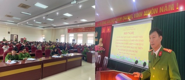 Thượng tá Lã Văn Tuyên phát biểu tại hội nghị Thượng tá Lã Văn Tuyên phát biểu tại hội nghị