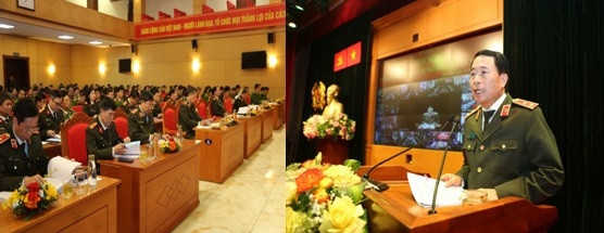 Trung tướng Lê Quốc Hùng, Ủy viên Trung ương Đảng, Thứ trưởng Bộ Công an phát biểu chỉ đạo tại hội nghị.