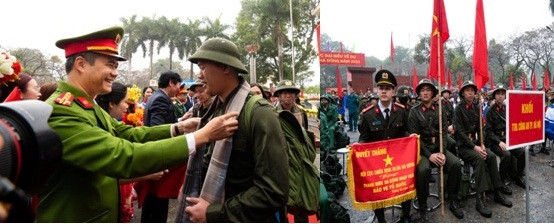 Tại quận Hà Đông, có 24/78 công dân nhập ngũ, thực hiện nghĩa vụ tham gia CAND