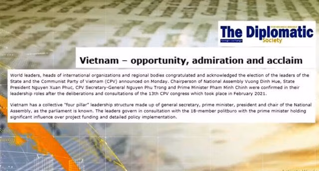 Bài viết Việt Nam kỳ vọng vào đội ngũ lãnh đạo mới trên tờ The Diplomatic Society của Nam Phi