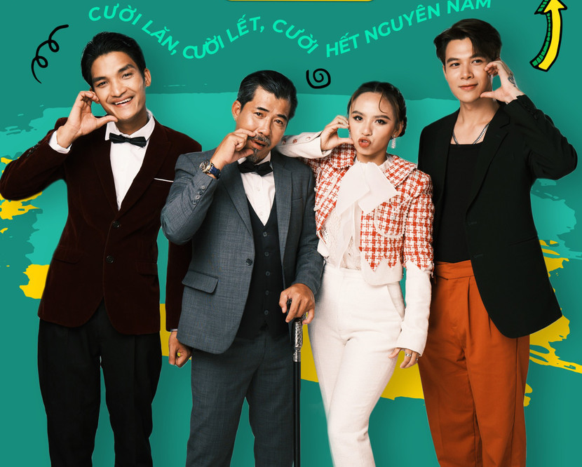 Anh Tú, Mạc Văn Khoa, Nhất Trung và Ngọc Phước trong “Siêu lừa gặp siêu lầy”