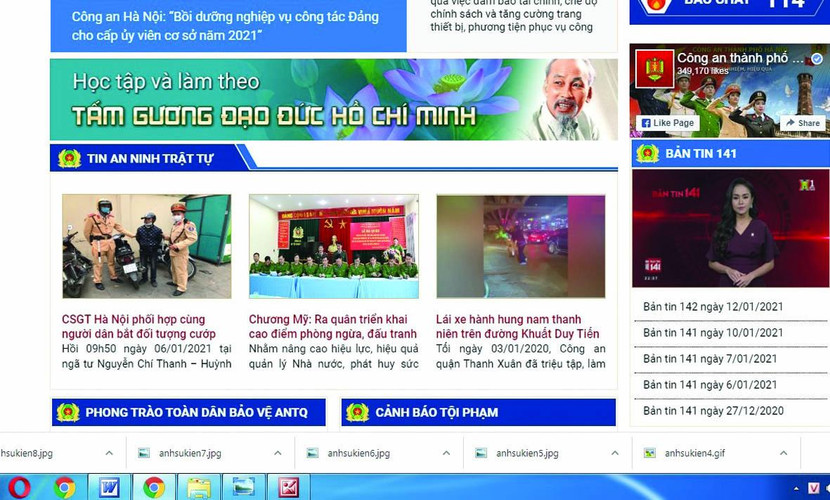Cổng thông tin điện tử CATP Hà Nội - kênh tương tác hữu hiệu giữa người dân với lực lượng Công an Thủ đô