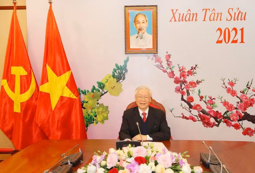 Tổng Bí thư, Chủ tịch nước Nguyễn Phú Trọng điện đàm với Tổng Bí thư Lào Thongloun Sisoulith ảnh 1