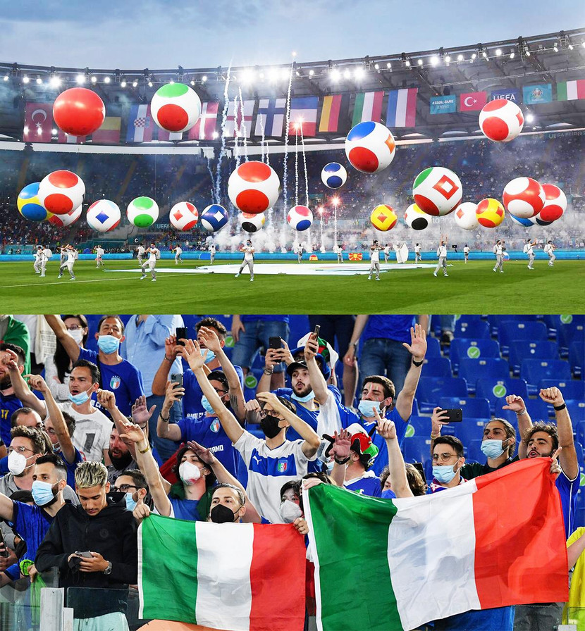 Lễ khai mạc EURO 2020 đơn giản nhưng tuyệt đẹp và đầy ý nghĩa nhân văn, có sự chứng kiến của người hâm mộ vào sân thưởng thức bóng đá (Ảnh: UEFA) Lễ khai mạc EURO 2020 đơn giản nhưng tuyệt đẹp và đầy ý nghĩa nhân văn, có sự chứng kiến của người hâm mộ vào sân thưởng thức bóng đá (Ảnh: UEFA)