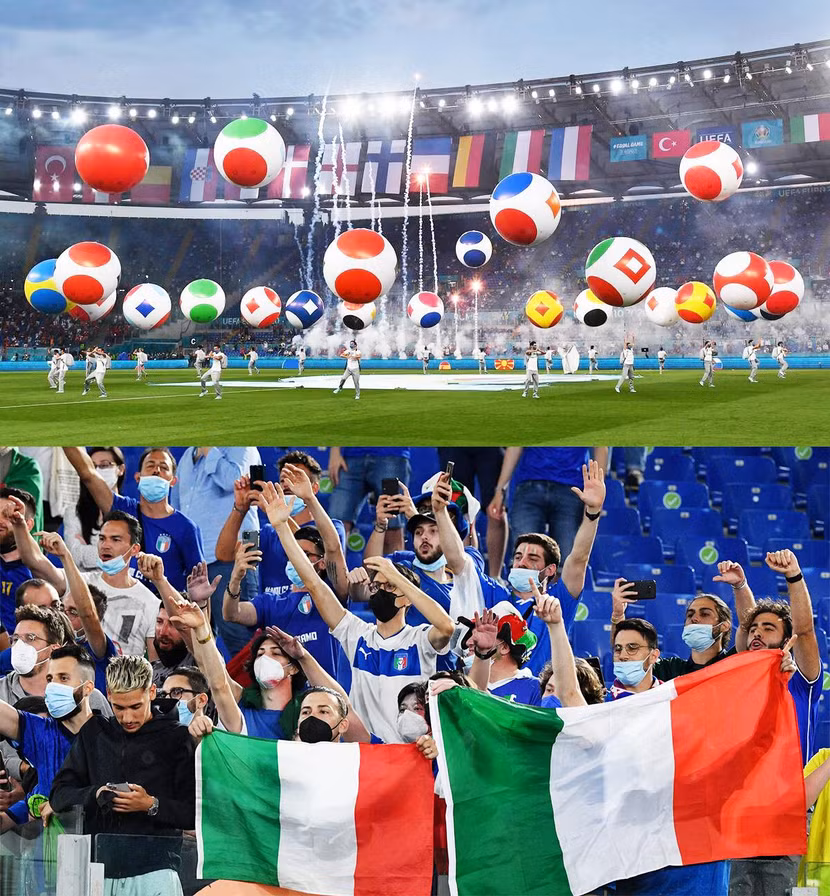 Lễ khai mạc EURO 2020 đơn giản nhưng tuyệt đẹp và đầy ý nghĩa nhân văn, có sự chứng kiến của người hâm mộ vào sân thưởng thức bóng đá (Ảnh: UEFA) Lễ khai mạc EURO 2020 đơn giản nhưng tuyệt đẹp và đầy ý nghĩa nhân văn, có sự chứng kiến của người hâm mộ vào sân thưởng thức bóng đá (Ảnh: UEFA)