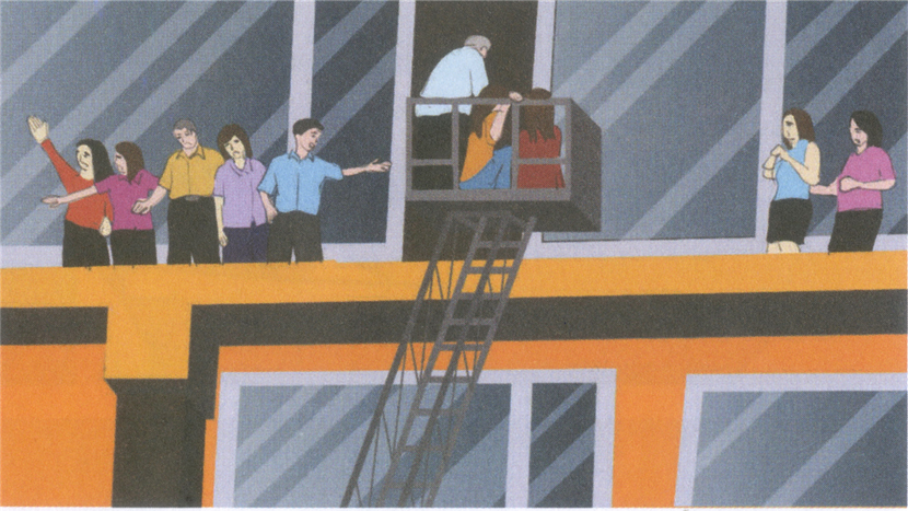 Hình 3: Lực lượng Cảnh sát PCCC sử dụng xe thang để cứu nạn Hình 3: Lực lượng Cảnh sát PCCC sử dụng xe thang để cứu nạn