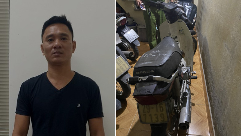 Đối tượng Lê Xuân Tùng và tang vật vụ án