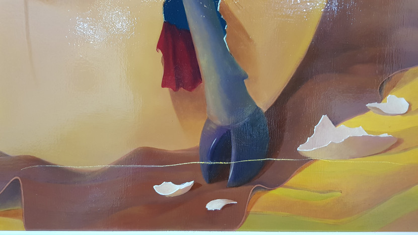 Một tác phẩm bị trầy xước, hư hại khi tham gia triển lãm