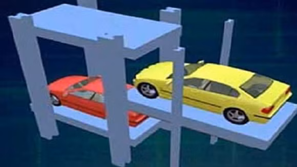 Mô hình dàn thép đỗ xe tự động