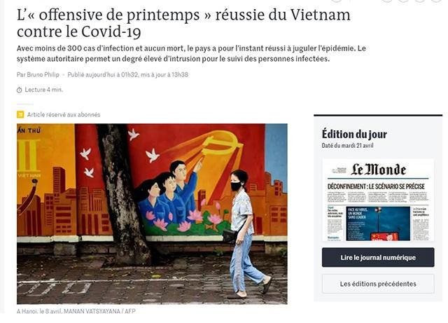 Báo Pháp ca ngợi thành công của Việt Nam trong ngăn chặn dịch Covid-19
