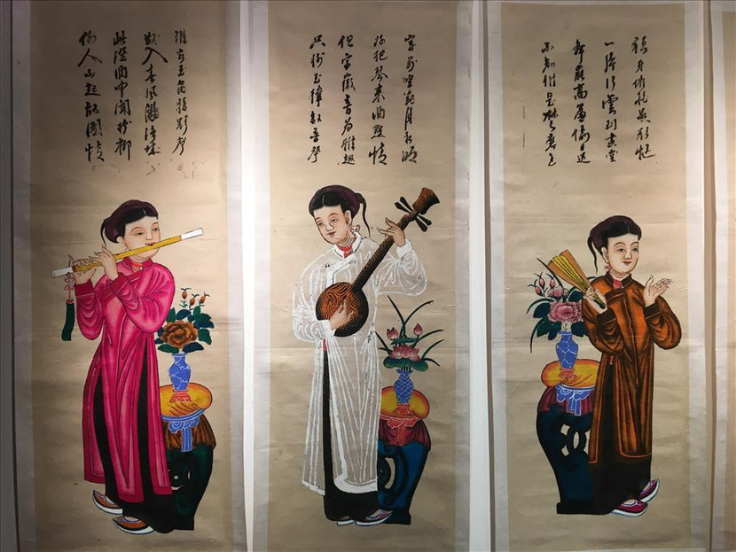 Tranh dân gian Hàng Trống “Tố nữ”