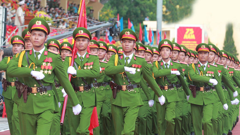Lực lượng Công an nhân dân Việt Nam ngày càng lớn mạnh, trưởng thành, hoàn thành tốt nhiệm vụ bảo vệ an ninh quốc gia, giữ gìn trật tự an toàn xã hội Ảnh: Lam Thanh