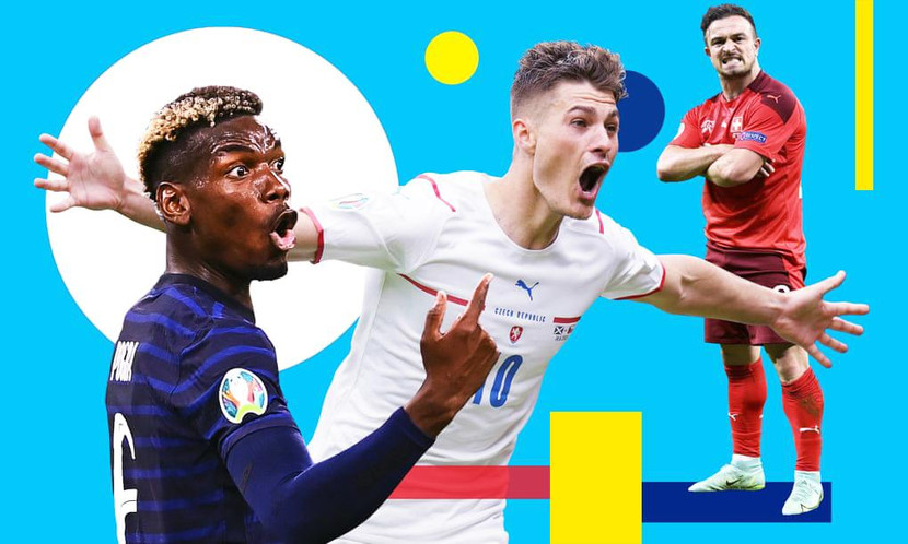 Paul Pogba, Patrik Schick và Xherdan Shaqiri - 3 trong số nhiều cầu thủ xuất sắc ở vòng bảng Euro 2020