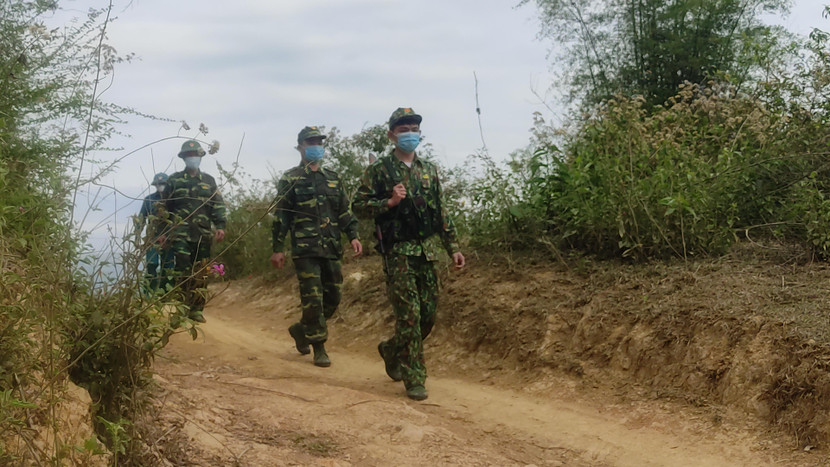 Chốt tuần tra kiểm soát phòng ngừa Covid-19 ở Lếch Cuông, đồn biên phòng Thanh Luông tỉnh Điện Biên