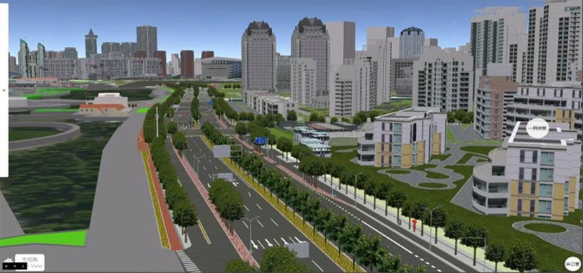 Một góc khu Phố Đông của thành phố Thượng Hải kỹ thuật số