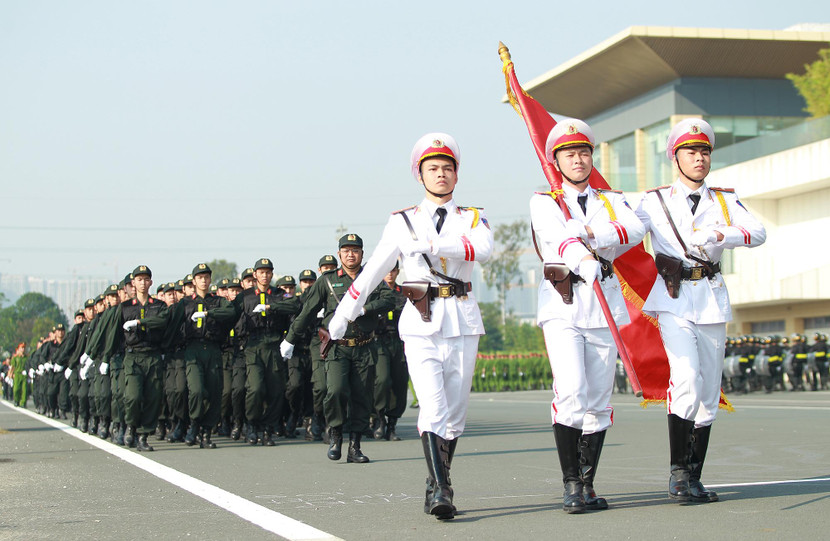 Buổi tập huấn với sự tham dự của đông đảo các cán bộ, chiến sĩ thuộc Trung đoàn CSCĐ, CATP Hà Nội