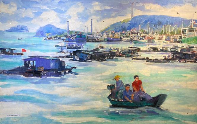 Các tác phẩm tái hiện sinh động những cảng cá, làng chài