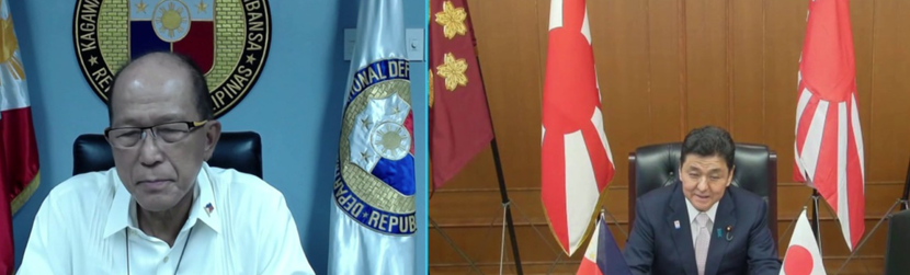 Tân Bộ trưởng Quốc phòng Nhật Bản Nobuo Kishi và người đồng cấp Philippines Delfin Lorenzana Tân Bộ trưởng Quốc phòng Nhật Bản Nobuo Kishi và người đồng cấp Philippines Delfin Lorenzana