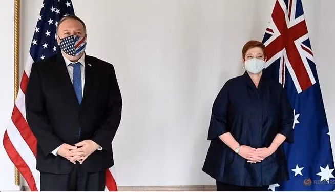 Ngoại trưởng Mỹ Mike Pompeo (trái) và Ngoại trưởng Australia Marise Payne trong cuộc gặp tại Tokyo ngày 6-10 Ngoại trưởng Mỹ Mike Pompeo (trái) và Ngoại trưởng Australia Marise Payne trong cuộc gặp tại Tokyo ngày 6-10