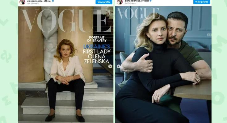 Đệ nhất phu nhân Ukraine và chồng trên bìa Tạp chí Vogue tháng 7-2022 Đệ nhất phu nhân Ukraine và chồng trên bìa Tạp chí Vogue tháng 7-2022
