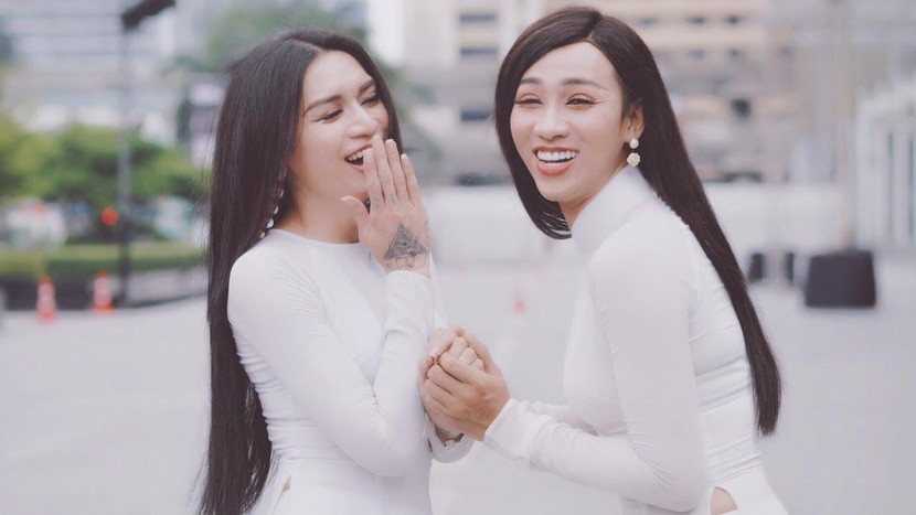 Cặp đôi BB Trần và Hải Triều “đóng đinh” và thành công với những vai diễn “giả gái”