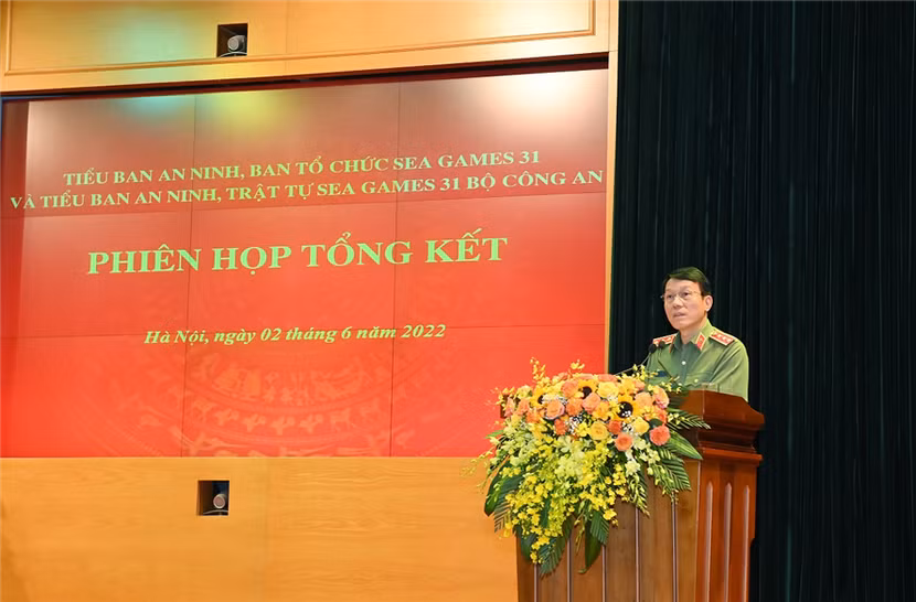 Thượng tướng Lương Tam Quang - Ủy viên Trung ương Đảng, Thứ trưởng Bộ Công an phát biểu tại phiên họp