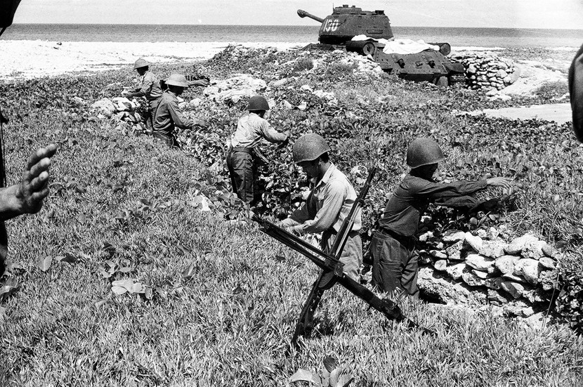 Xe tăng được mang ra làm nhiệm vụ tại các đảo Trường Sa, sau trận 14/3/1988. Ảnh tư liệu