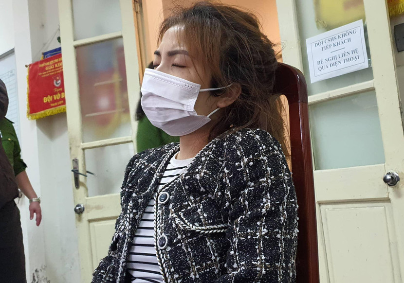 Trần Thị Thanh Hải tại cơ quan công an