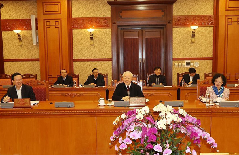 Tổng Bí thư Nguyễn Phú Trọng và các thành viên Ban Bí thư tại phiên họp Tổng Bí thư Nguyễn Phú Trọng và các thành viên Ban Bí thư tại phiên họp